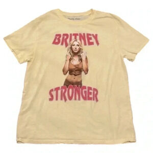 Britney Spears Yellow T-Shirt “Britney Stronger” 2X but fits like a Large
